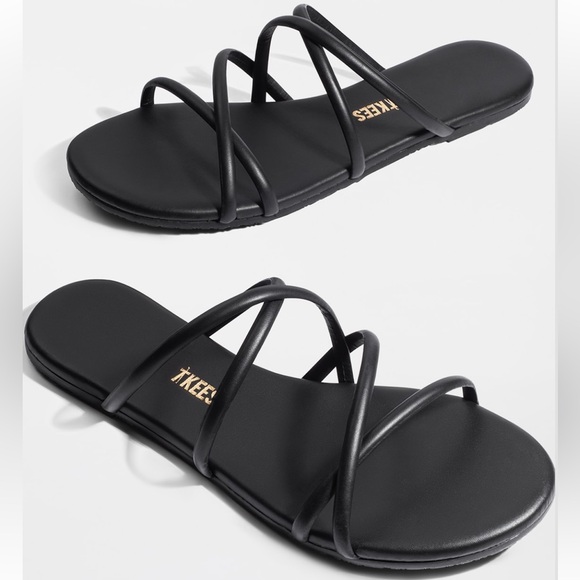 TKEES Black Strappy Sandals - Picture 1 of 13
